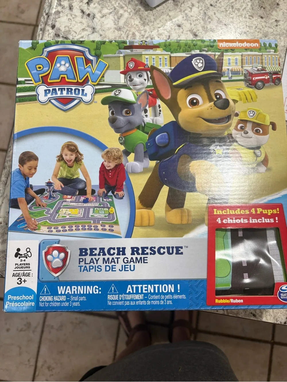 Paw Patrol Beach Rescue Play Mat Game - Yellow, Blue, Green, Red